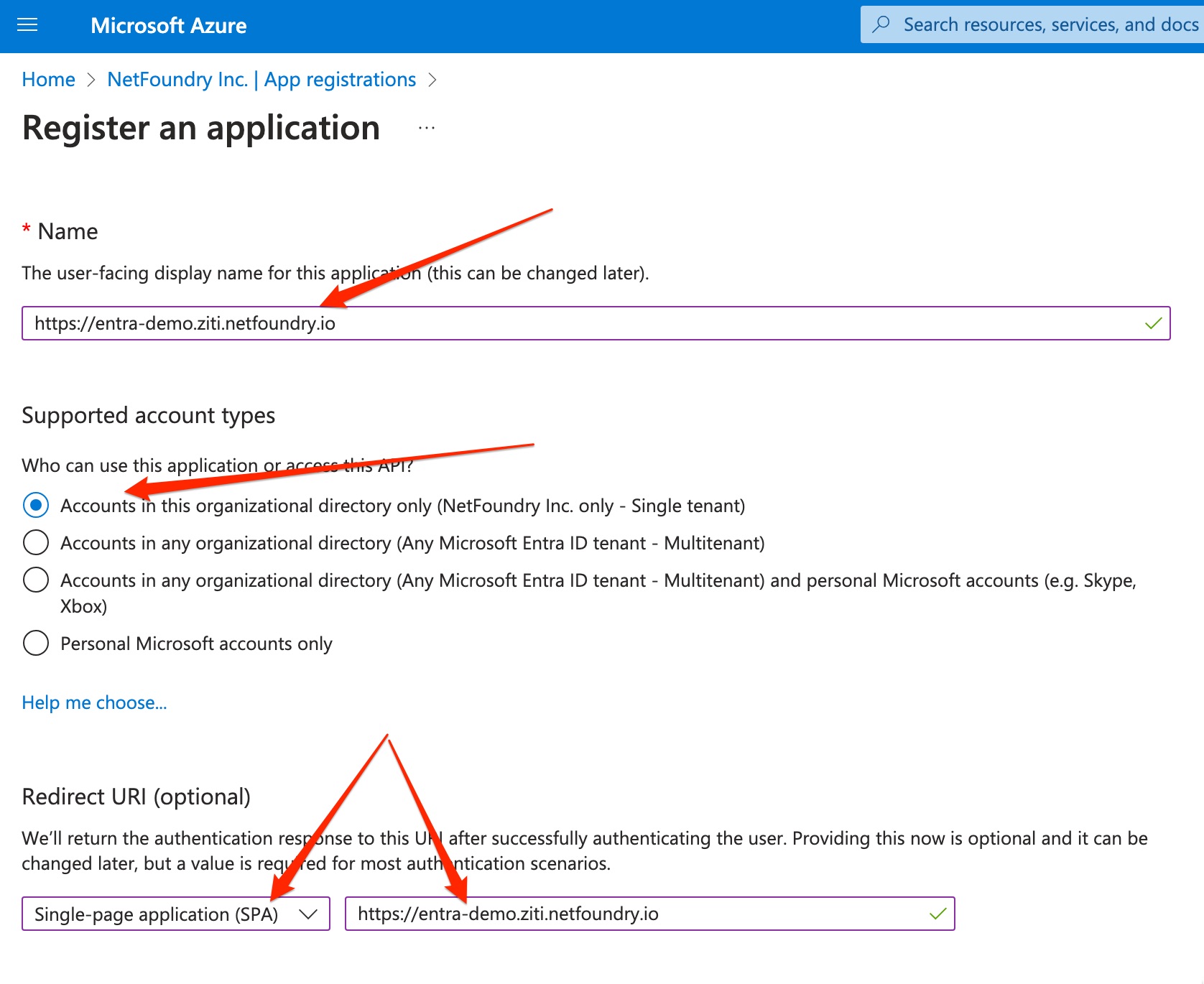 Entra Register an Application